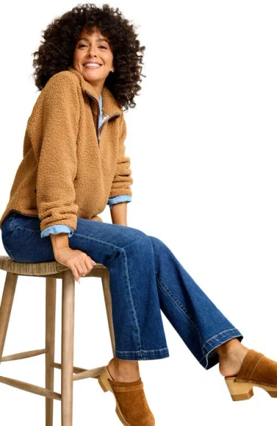 Tommy Bahama High Pile Fleece Half-zip In Brown