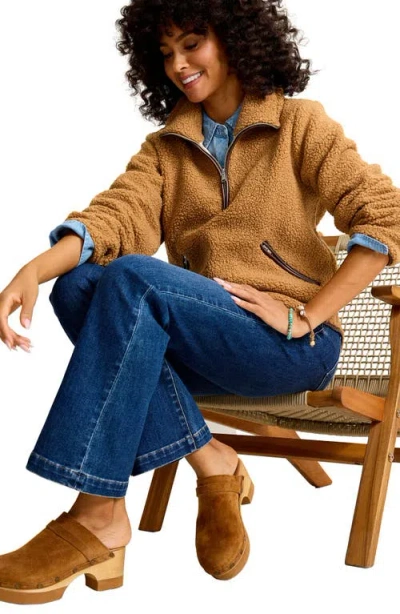 Tommy Bahama High Pile Fleece Half-zip In Brown