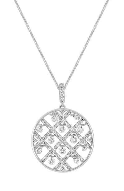 Bony Levy Audrey Diamond Lattice Medallion Necklace In Silver