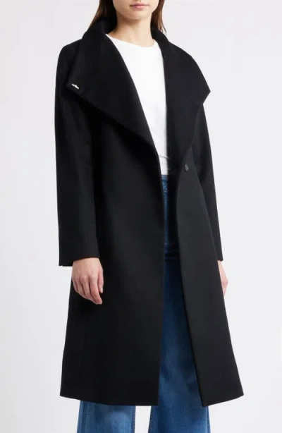 Hugo Boss Boss Calegan Wool & Cashmere Wrap Coat In Black