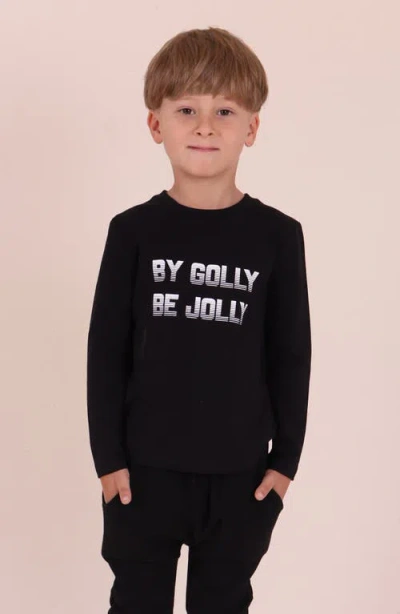 Tiny Tribe Kids' By Golly Be Jolly Graphic T-shirt In Black