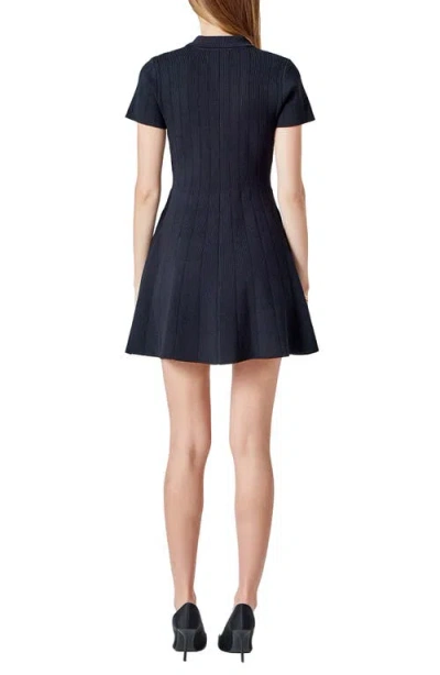 Endless Rose Jewel Buttoned Mini Dress In Black