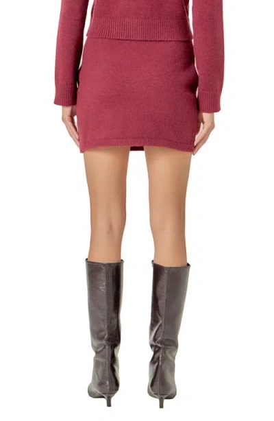 English Factory Argyle Knit Miniskirt In Red