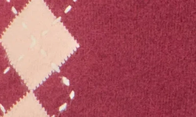 English Factory Collared Argyle Cardigan In Red