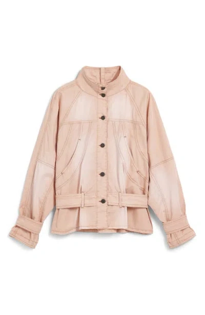 Desigual Belt Detail Cotton Jacket In Pink
