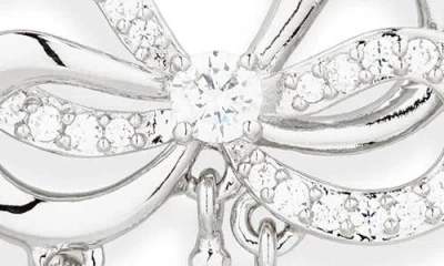 Nadri Chain Drop Bow Earrings In Silver