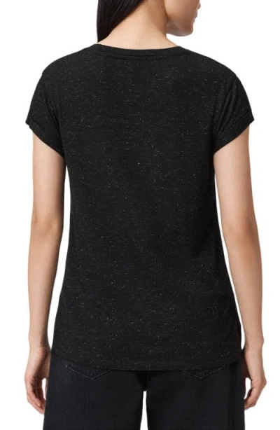 Allsaints Anna Shimmer T-shirt In Black
