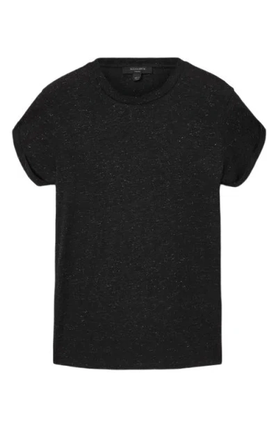 Allsaints Anna Shimmer T-shirt In Black