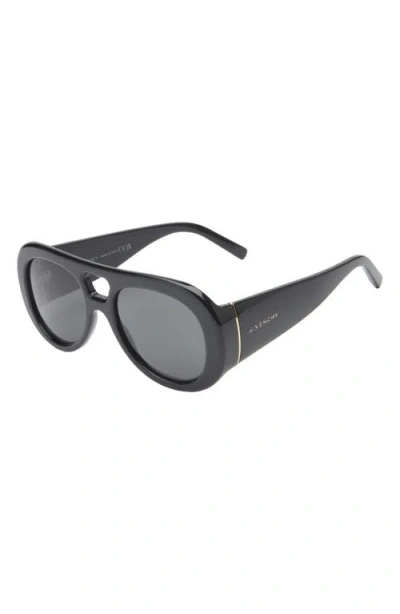 Givenchy Bold 53mm Gradient Round Sunglasses In Black