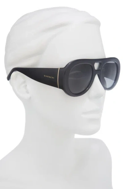 Givenchy Bold 53mm Gradient Round Sunglasses In Black