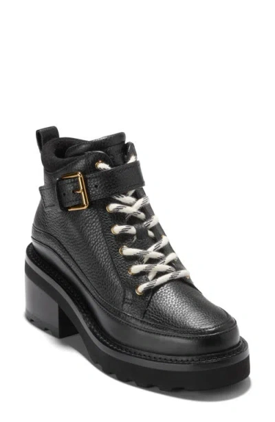 Cole Haan Women's Shibley Waterproof Lace Up Booties In Black