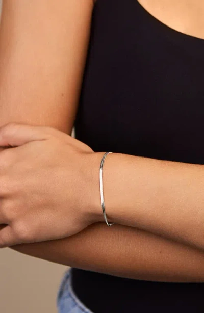 Sterling Forever Sterling Silver Herringbone Chain Bracelet In Metallic