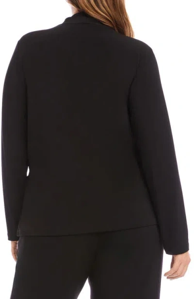 Karen Kane Travel Jersey Faux Wrap Top In Black