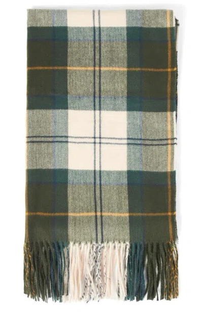 Barbour Hailes Tartan Fringe Scarf In Green