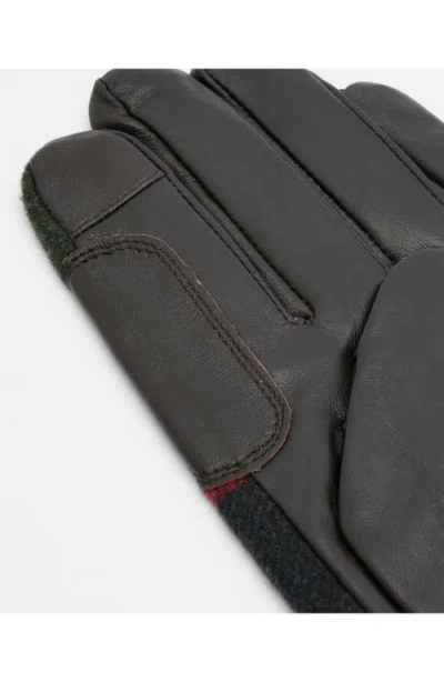 Barbour Aubrey Tartan Waterproof Touchscreen Gloves In Black