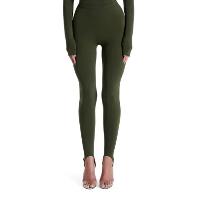 Naked Wardrobe Naked Stirrup Leggings In Green