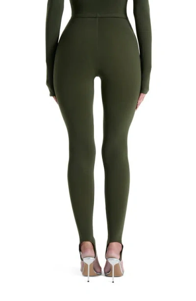 Naked Wardrobe Naked Stirrup Leggings In Green