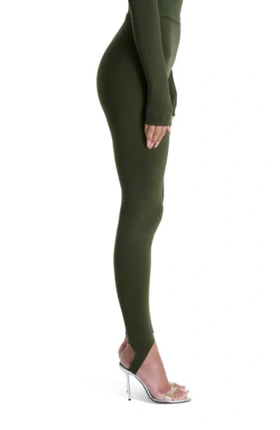 Naked Wardrobe Naked Stirrup Leggings In Green
