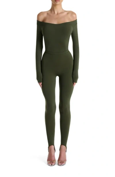 Naked Wardrobe Naked Stirrup Leggings In Green