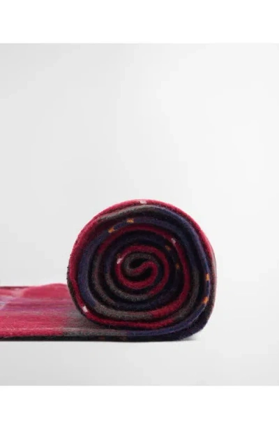 Barbour Tartan Lambswool & Cashmere Fringe Scarf In Blue