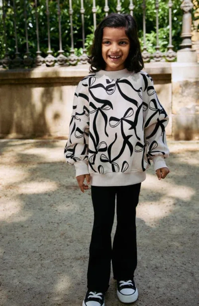 Next Kids' Bow Print Sweatshirt & Flare Leggings Set In Multi
