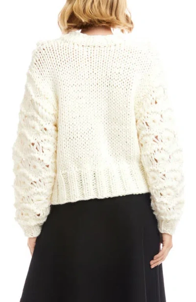 Karen Kane Hand Knit Cable Sweater In White