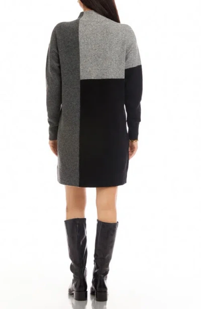 Karen Kane Colorblock Long Sleeve Sweater Dress In Gray