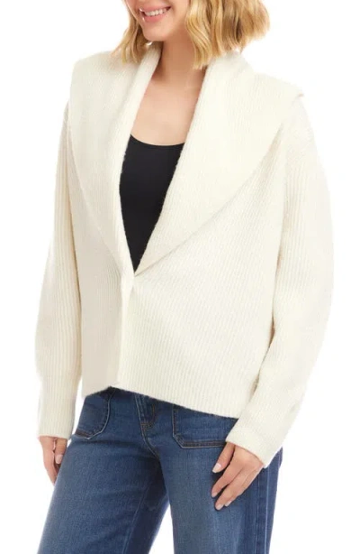 Karen Kane Shawl Collar Cardigan In White