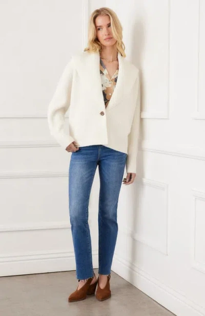 Karen Kane Shawl Collar Cardigan In White