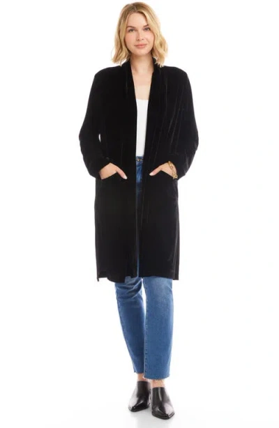 Karen Kane Velvet Duster In Black