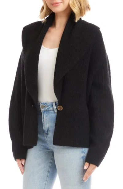 Karen Kane Shawl Collar Cardigan In Black