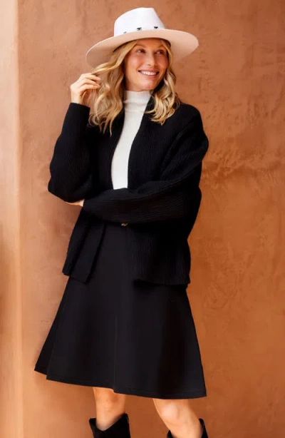 Karen Kane Shawl Collar Cardigan In Black