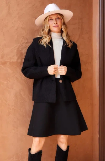 Karen Kane Shawl Collar Cardigan In Black