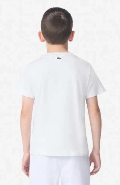Lacoste Kids' Puff Logo Organic Cotton T-shirt In White