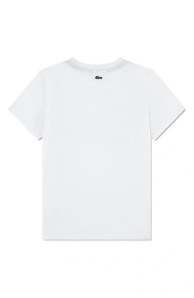Lacoste Kids' Puff Logo Organic Cotton T-shirt In White