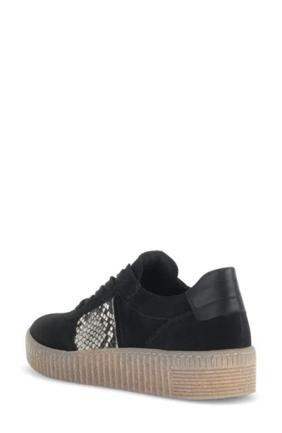 Gabor Snakeskin Embossed Sneaker In Black
