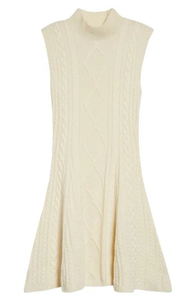 Staud Charade Wool Blend Sweater Dress In White