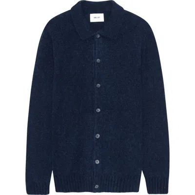 Nn07 Lee 6598 Merino Wool Blend Cardigan In Blue