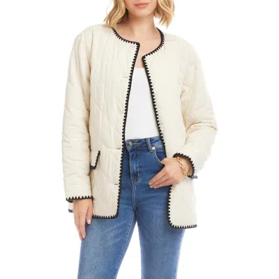 Karen Kane Edge Stitch Quilted Jacket In Multi