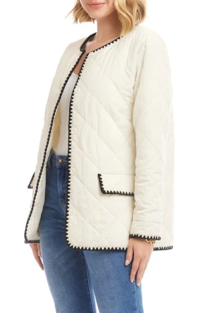Karen Kane Edge Stitch Quilted Jacket In Multi