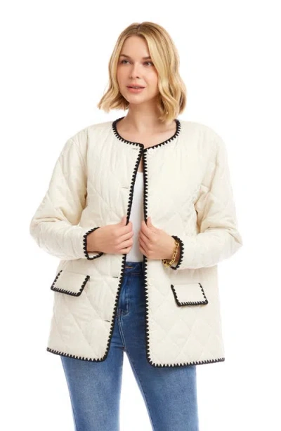 Karen Kane Edge Stitch Quilted Jacket In Multi