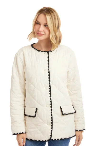 Karen Kane Edge Stitch Quilted Jacket In Multi