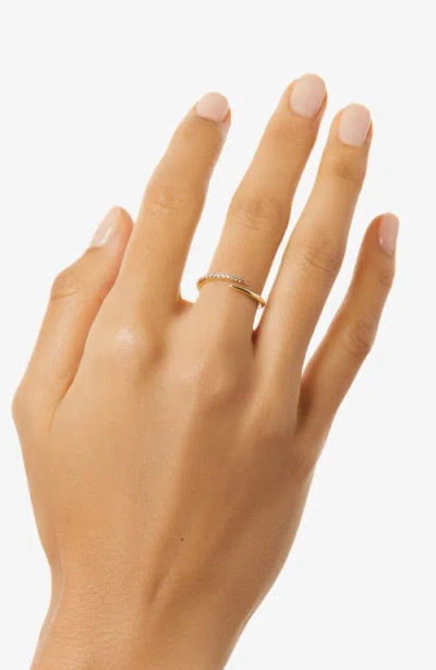 Ana Luisa Oren Cubic Zirconia Bypass Ring In Gold