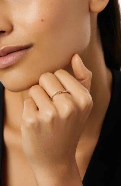 Ana Luisa Oren Cubic Zirconia Bypass Ring In Gold
