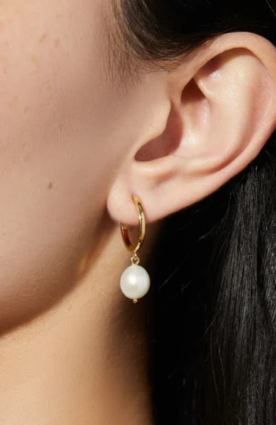 Ana Luisa Medium Frida Freshwater Pearl Drop Hoop Earrings In Multi