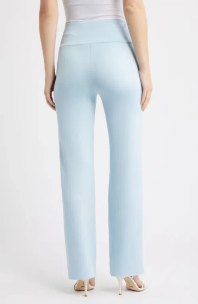 Ak Anne Klein High Waist Pull-on Pants In Blue