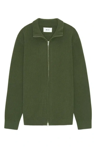 Nn07 Danny 6429 Zip Cardigan In Green