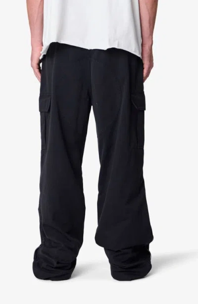 Mnml Ultra Baggy Cotton Ripstop Cargo Pants In Black