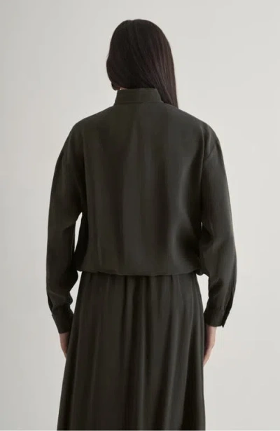 Mizalle Drawstring Jacket In Green