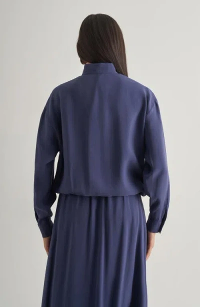 Mizalle Drawstring Jacket In Blue